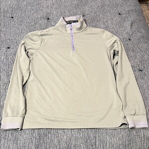Women's Light Gray Quarter-Zip Sweater